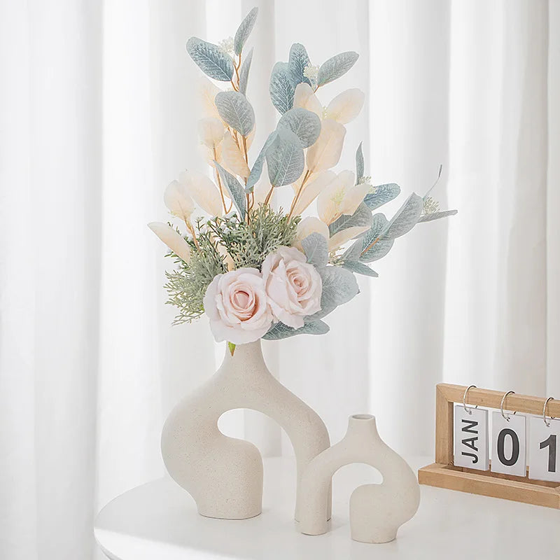 2PC/zestaw wazonów kwiatowych wystrój domu nordycki wazon ceramiczny luksusowe akcesoria domowe dekoracja ozdoby do salonu