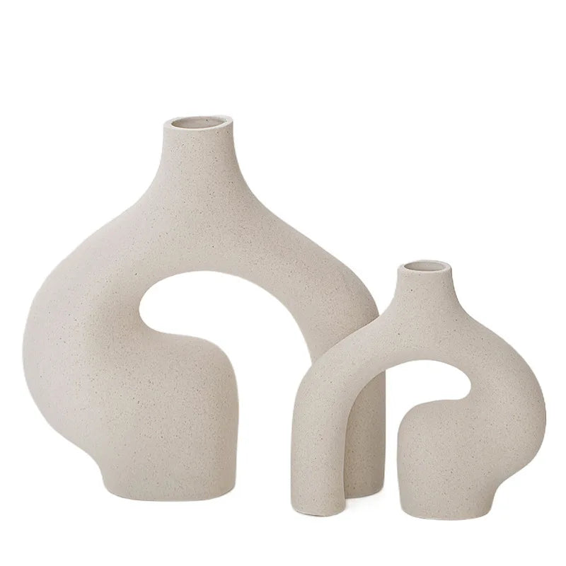 2pcs/set Flower Vases Home Decor Nordic Ceramic Vase Luxury Home Accessories Decoration Living Room Ornaments Crafts Home Decor