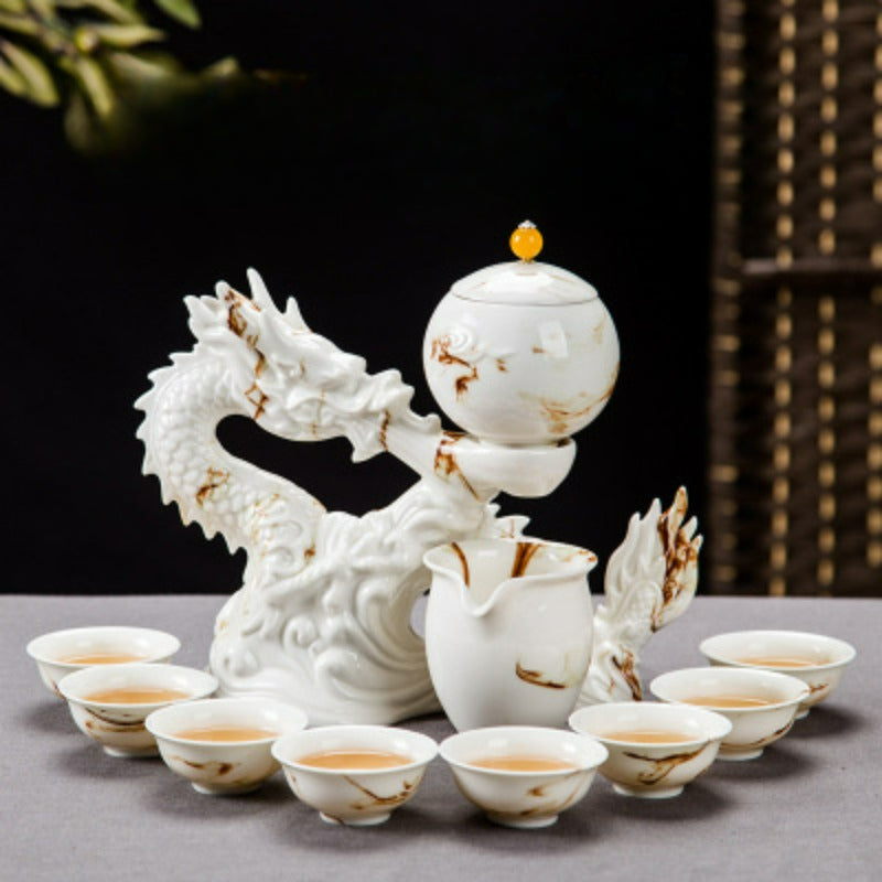 Chinesische Drachen Tee-Set High-End Kung Fu Tee Set Bone China Teekanne und Tee Tassen Set Reise-Tee-Set für Weihnachtsgeschenk