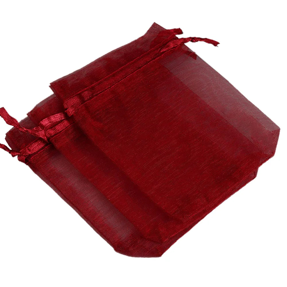 50/100pcs/lot organza sacchetto regalo per gioielli 24 colori per le borse per le caramelle di Natale sacchetti regalo per le caramelle di natale