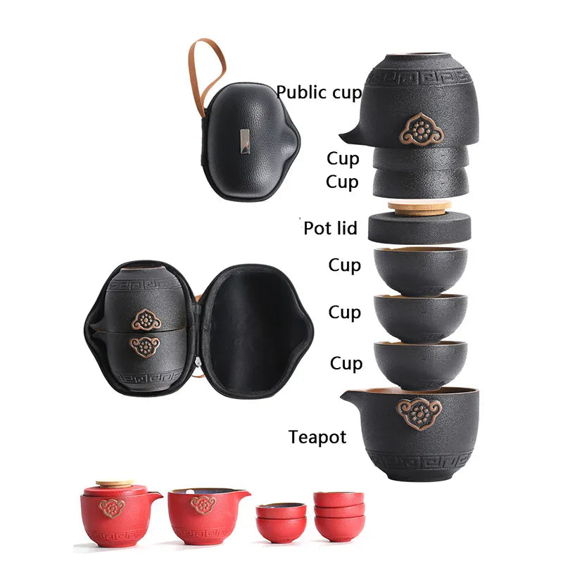 Conjunto de chá de chá de chá chinês de alta grau Conjunto de chá de kung fu conjunto de chá portátil portátil Conjunto de chá de porcelana Gaiwan Copos de chá de chá de chá
