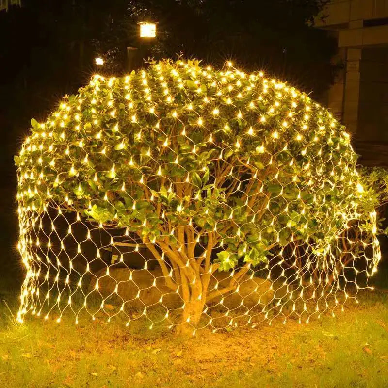 4mx6m 1,5 mx1.5m 2x3m kerstslingsled LED String Kerstmis Net Lichten Fairy Xmas Party Garden Bruiloft Decoratie Gordijnlicht