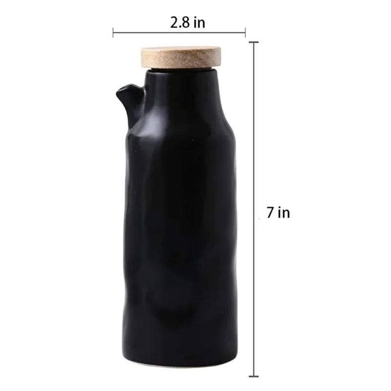 400ml keramik minyak zaitun pot saus saus cuka botol cair cair dispenser bumbu kaleng kuah alat memasak dapur kapal saus
