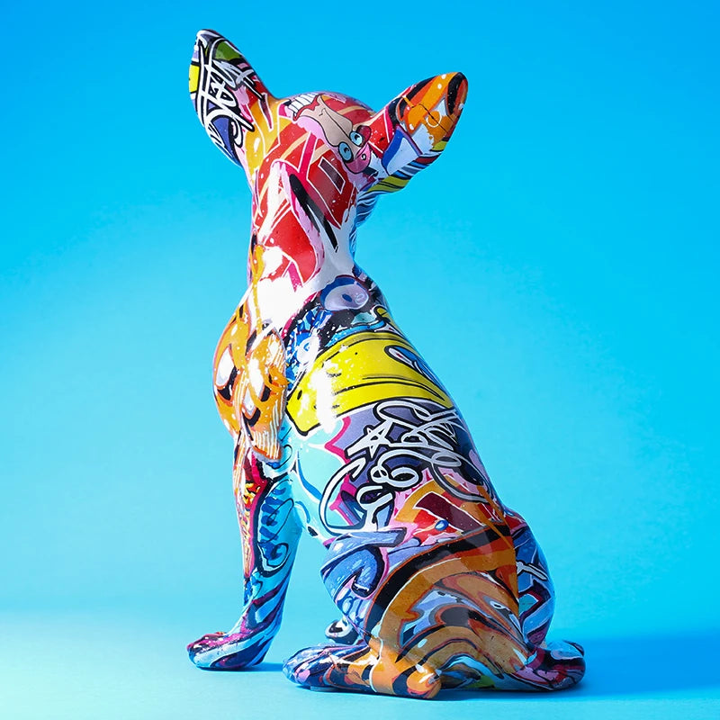 Kreativní barva chihuahua socha ps