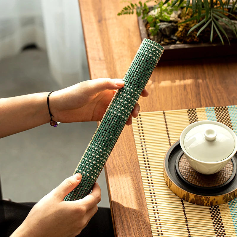 Bamboo Placeat Coaster Północna Europa anty-saldingowa wodoodporna mata stołowa dekoracja herbaty akcesoria gospodarstwa domowego