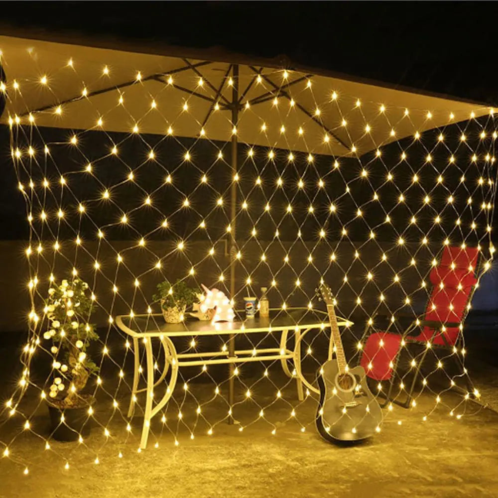 4 متر × 6 متر 1.5MX1.5 متر 2x3 متر أكاليل عيد الميلاد LED سلسلة عيد الميلاد أضواء شبكية الجنية عيد الميلاد حفلة حديقة الزفاف ستائر زخرفية ضوء
