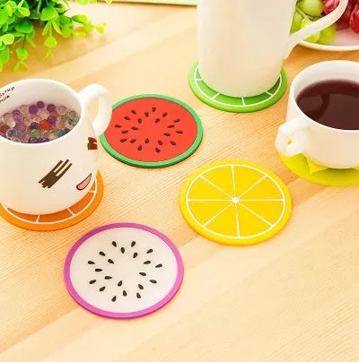 Fruit Shape Cup Coaster Silikon Slip Isolering Pad Cup Mat Hot Drink Holder Mugg Stand Home Table Decorations Kitchen Accessory