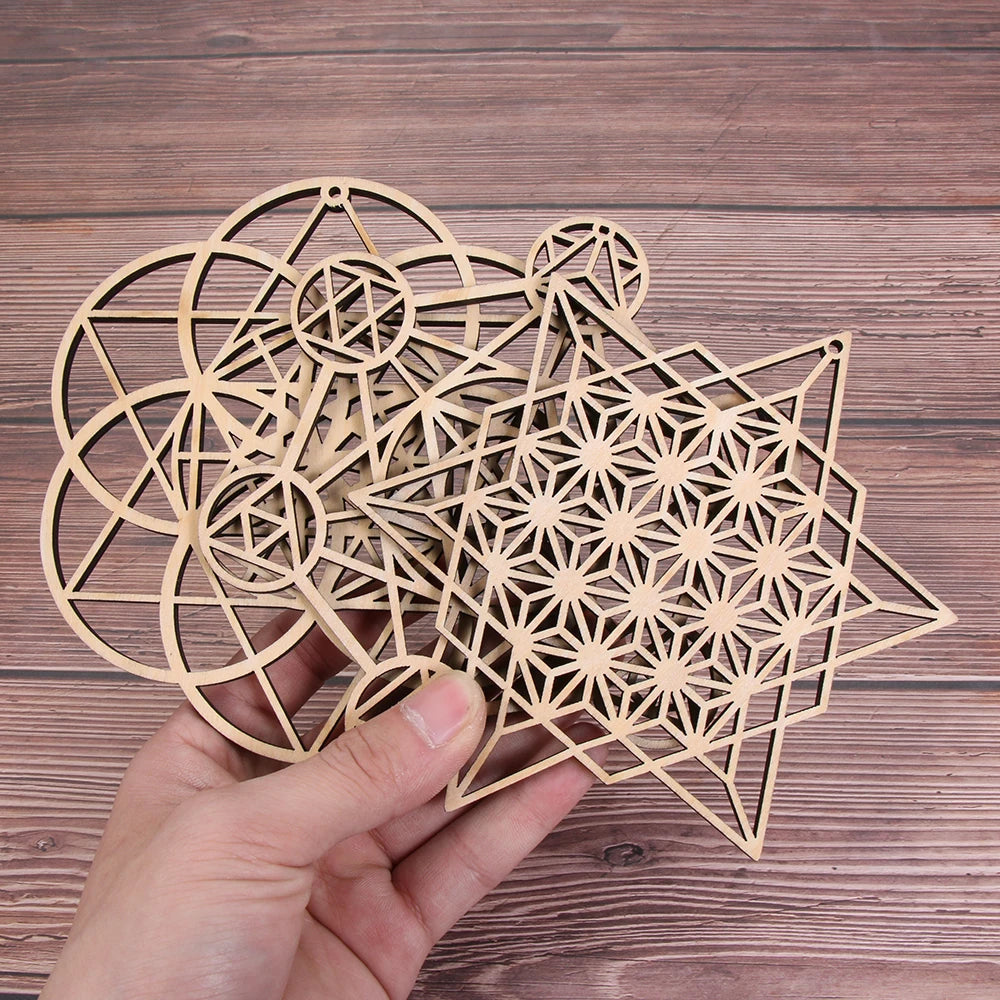 Wooden Wall Sign Flower of Life Shape Laser Cut Wood Wall Art  Handmade Coaster Craft Making Sacred Geometry Ornament Home Decor