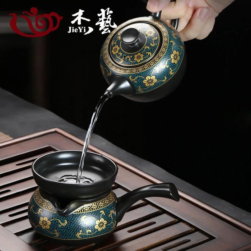 Set teh kelas atas keramik kung fu teaset cangkir teh layanan porselen gaiwan cangkir teh cangkir upacara teh teko