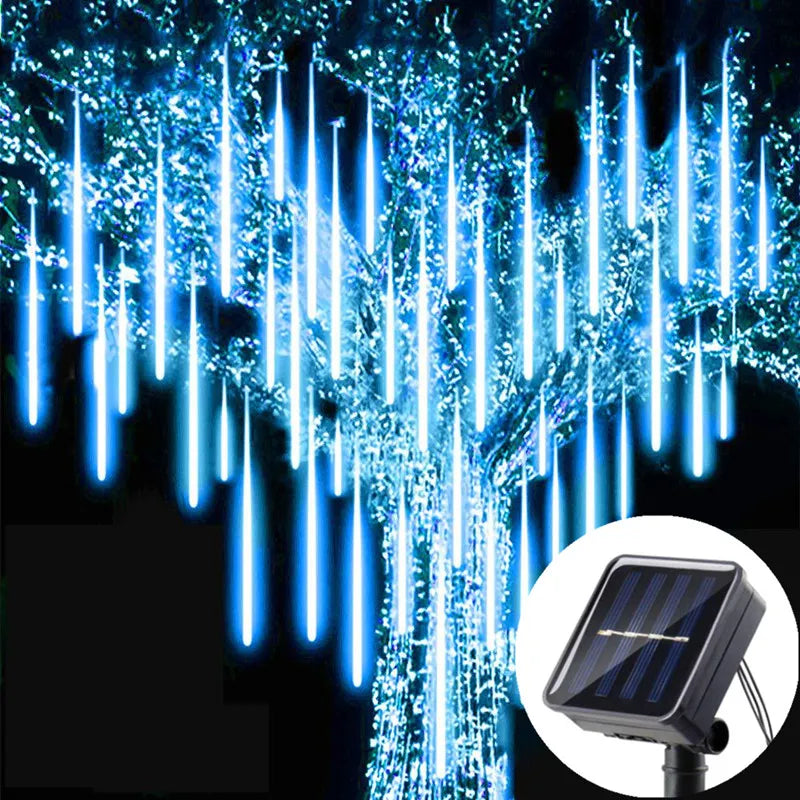 Solar LED Meteor Duschlicht Urlaubsschnur Leicht wasserdichtes Feengarten Dekor Outdoor Led Street Garland Weihnachtsdekoration
