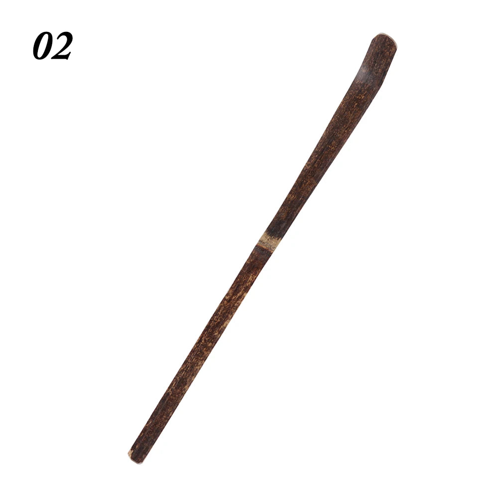 Woodthee sticks matcha lepel theeware theelepel handgemaakt zwart bamboe blad spatelgids keuken gereedschap kruiden gadget kookgerei