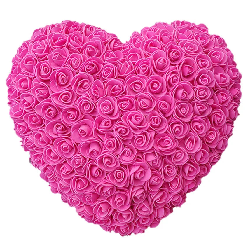 Dropshipping bryllupsdekoration 25 cm kunstigt hjerte rose hjerte af roser kvinder valentinsdag fødselsdag gaver