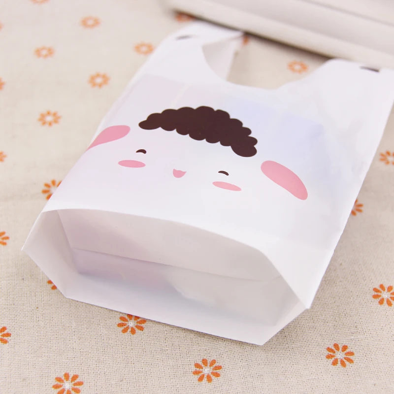 10/50pcs/Lot Cute Rabbit Ear Bags Cookie Plastic Poss & Candy Giftposer til kiks snack bagepakke og begivenhedsfest forsyninger