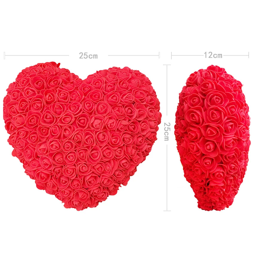 Dropshipping Düğün Dekorasyonu 25cm Yapay Kalp Gül Kalbi Kadın Kadın Sevgililer Günü Doğum Günü Hediyeleri