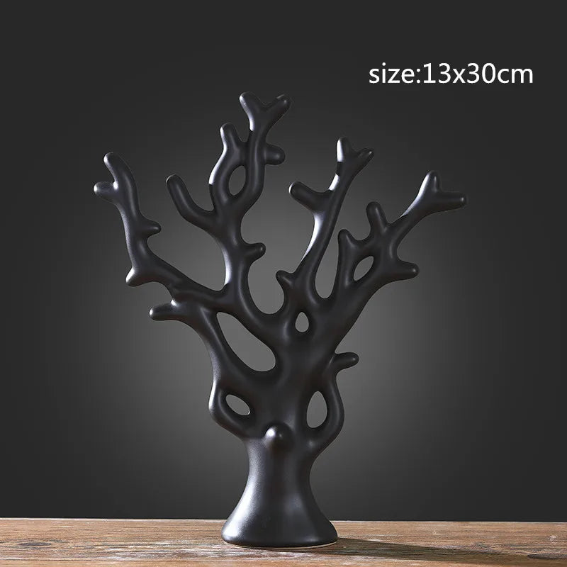 Nordic modern creative black and white ceramic crafts ornaments study office desk small decoration home decorations