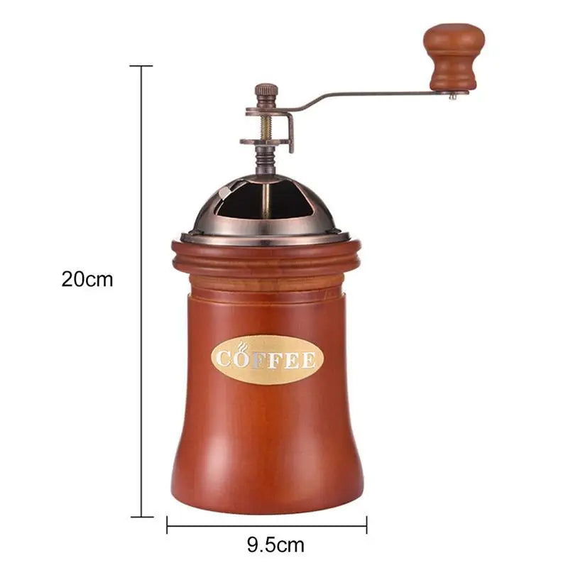 Máquina de molienda de molinaje de café de madera manual diseño de estilo retro de café frijol alimento para fabricantes de pimienta herramientas de cocina vintage