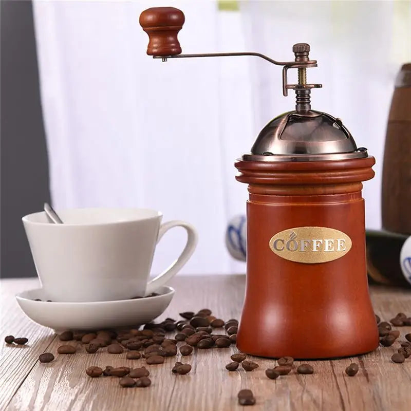 Manual Wooden Coffee Grinder Hand Grinding Machine Retro Style Design Coffee Bean Food Pepper Mills Vintage Maker Kitchen Tools