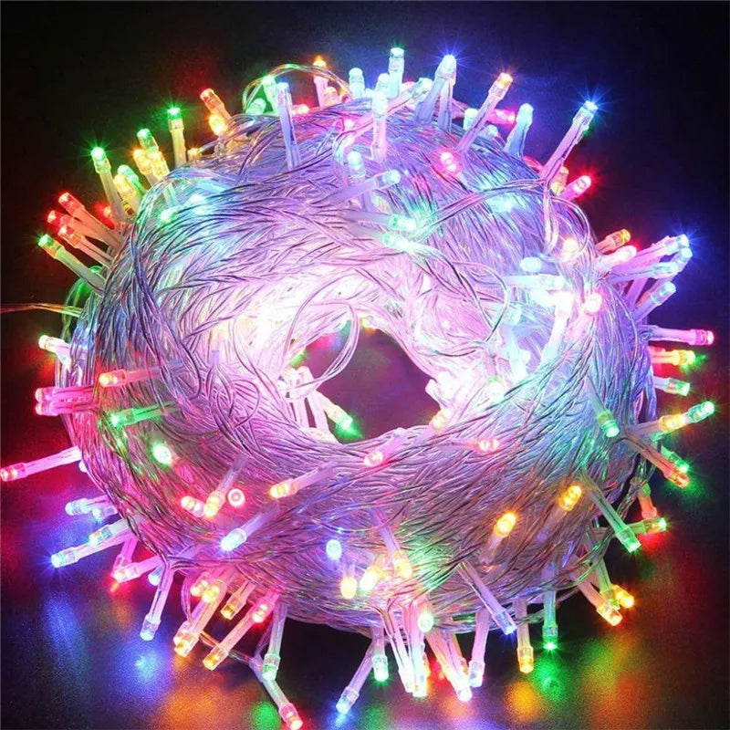 Nyhet 600 lysdioder 100 m flasher strängbelysning för utomhus/ inomhus bröllopsfest julgran blinkande sagdekorationslampor