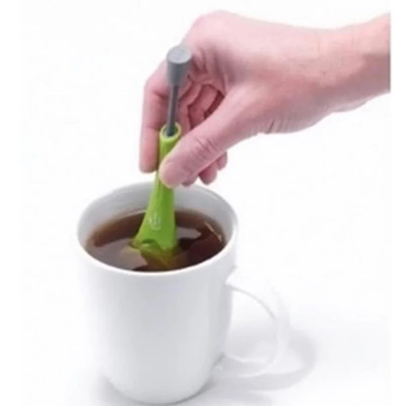 Çay Infuser Dahili Piston Sağlıklı Yoğun Lezzet Yeniden Kullanılabilir Çay Poşeti Plastik Çay ve Kahve Süzgeci Ölçü Swirl Dik Stir & Press
