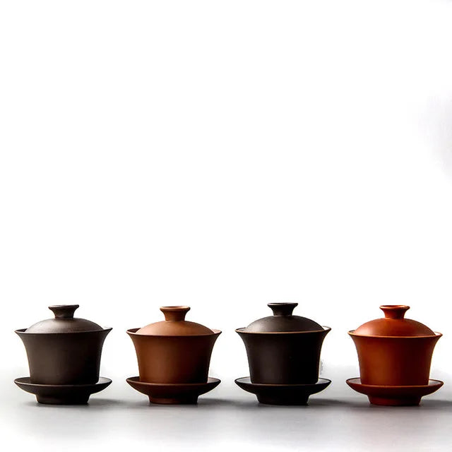 Lila lera teaset kinesiska traditionella gaiwan te cups tureen 120 ml lock skål tef, zisha te brygg te cup droppe frakt