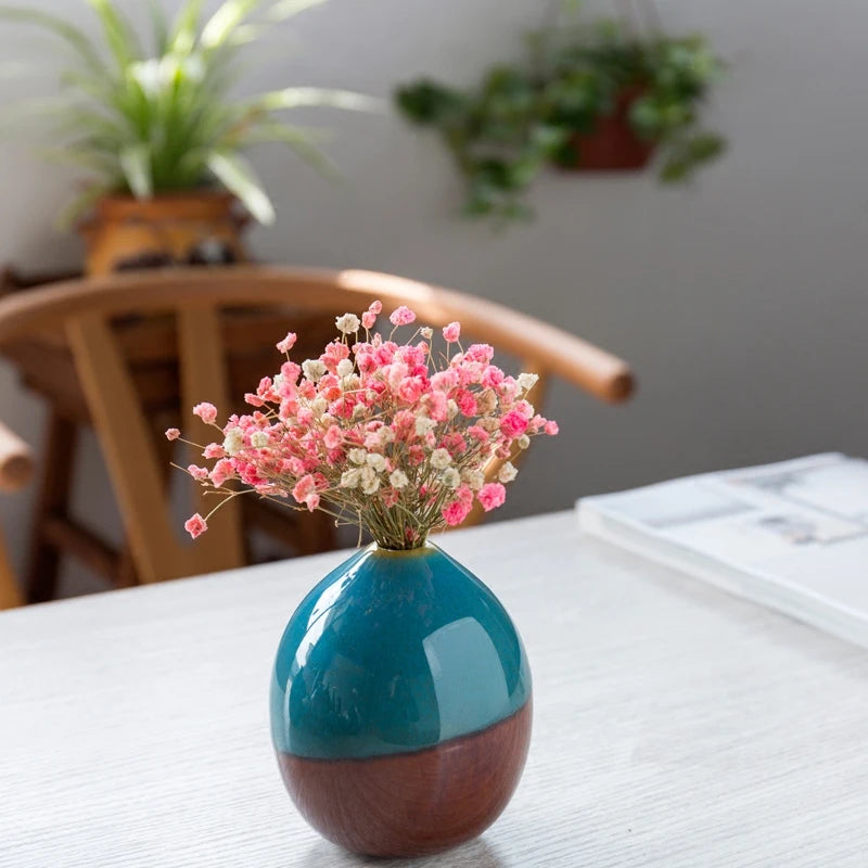 1pcs/set klasik seramik vazo çift renkli porselen mini küçük vazolar dekorasyon el sanatları süsleri ev dekorasyon aksesuarları