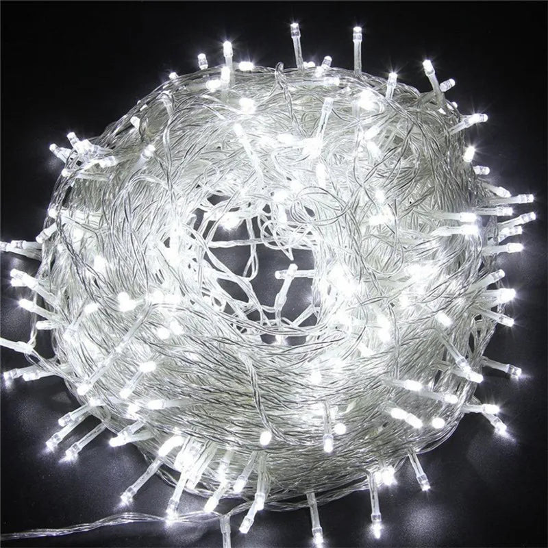 Novinka 600 LED LED 100 m blikací řetězec osvětlení pro venkovní/ vnitřní svatební párty vánoční strom Twinkle Fairy Decoration Lights