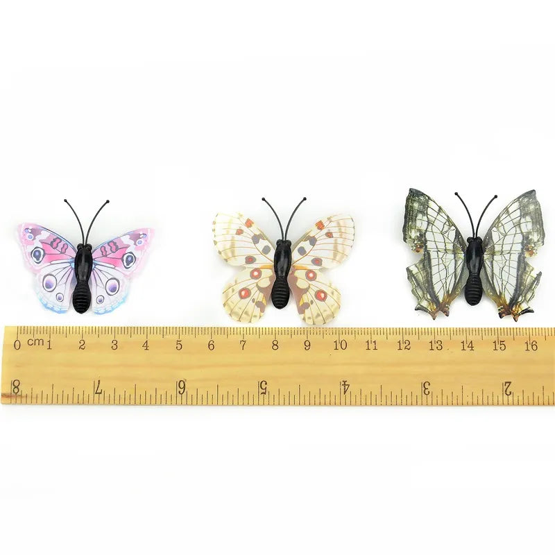 100 pcs putih 3d pvc bunga kupu -kupu stiker dinding untuk anak perempuan kamar bayi kamar dapur dekorasi rumah perekat ke dinding