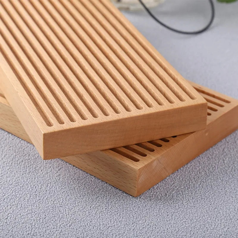 Solid Tea Tray Wood Modern Enkel japansk sstyle vattenlagring Tea bord Platt snidad timmeruppsättning träbricka