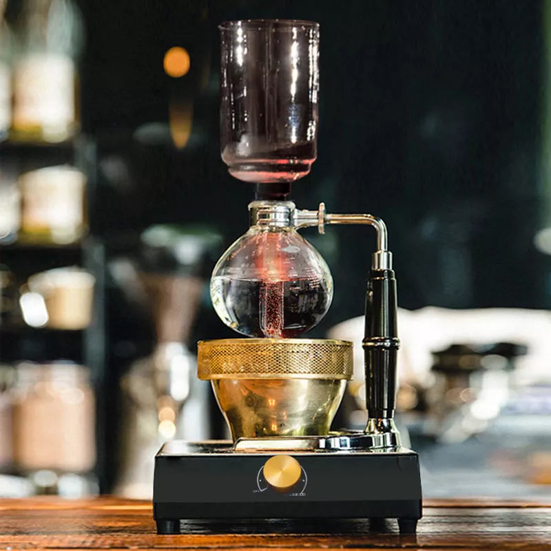 ماكينة صنع القهوة سيفون على الطاولة وعاء سيفون زجاجي ماكينة صنع القهوة بتفريغ الهواء (3 أكواب 360 مل 5 أكواب (600 مل))