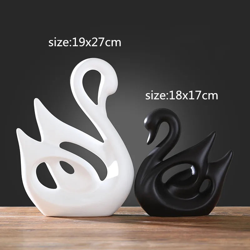 Nordic modern creative black and white ceramic crafts ornaments study office desk small decoration home decorations