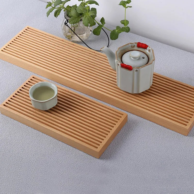 Solid Tea Tray Wood Modern Simple Japanese SStyle Water Storage Tea Table Flat Carved Log Tea Set Wooden Tray