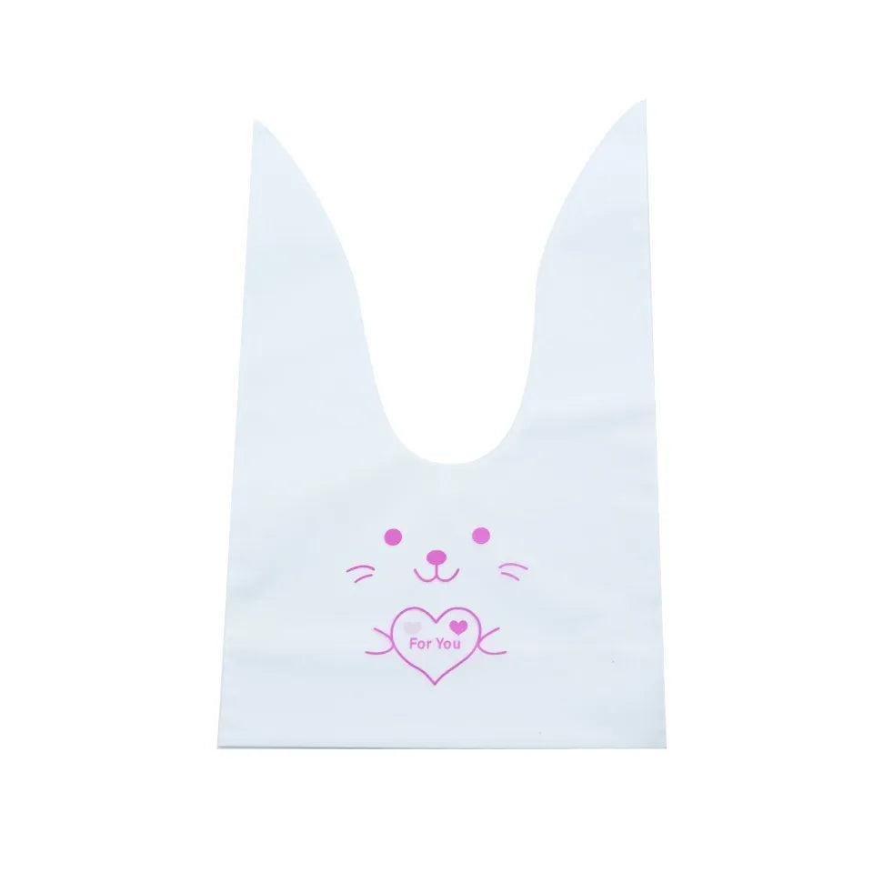 10/50pcs/Lot Cute Rabbit Ear To Torby Plastikowe torby i cukierki torby na prezent do herbatników Pakiet pieczenia i zapasy imprezowe wydarzenia