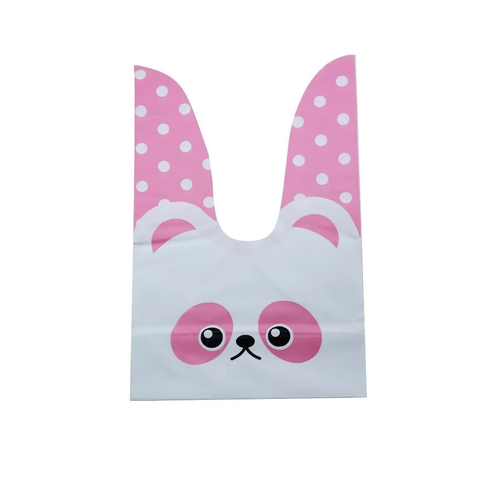 10/50pcs/lot Cute Rabbit Ear Bags Cookie Plastic Bags&Candy Gift Bags For Biscuits Snack Baking Package And Event Party Supplies