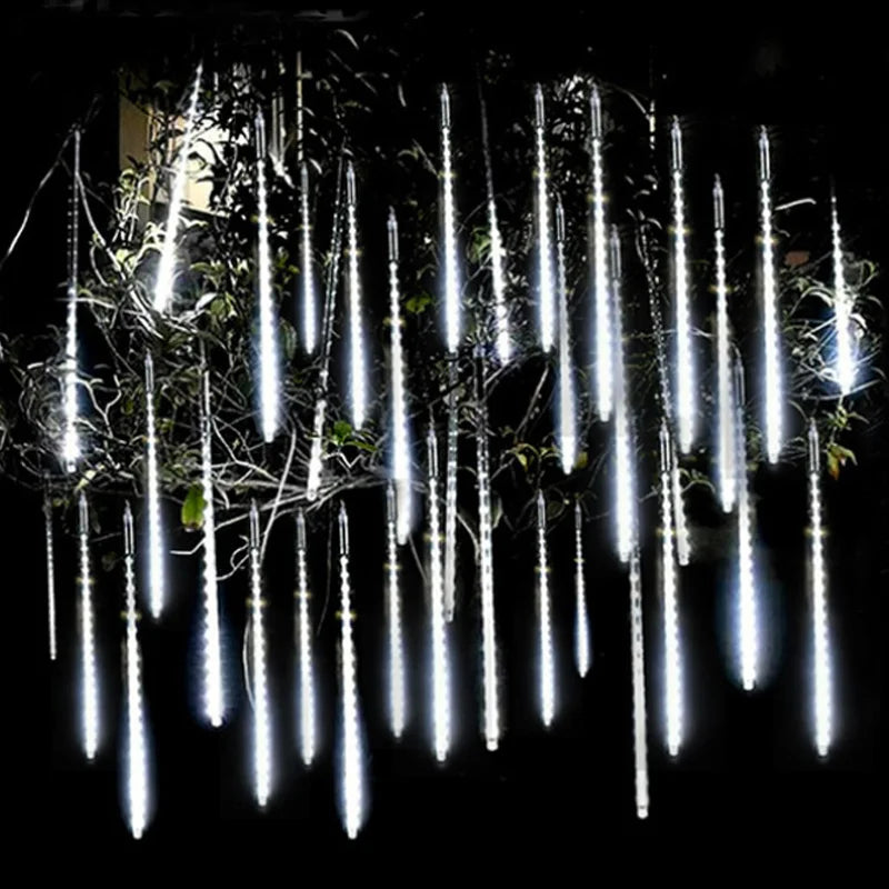 Güneş led meteor duş ışık tatil ip hafif su geçirmez peri bahçe dekor açık sokak çelenk Noel dekorasyon