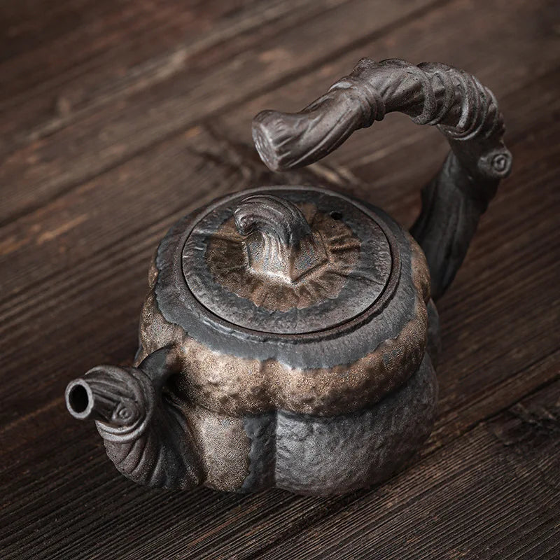 Loop Labu Emas Teapot Jepang Gaya Jepang Handmade Stoneware Tekot Single Teapot Keramik Kung Fu Tea Tea Teapot