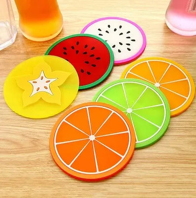Fruit Shape Cup Coaster Silikon Slip Isolering Pad Cup Mat Hot Drink Holder Mugg Stand Home Table Decorations Kitchen Accessory