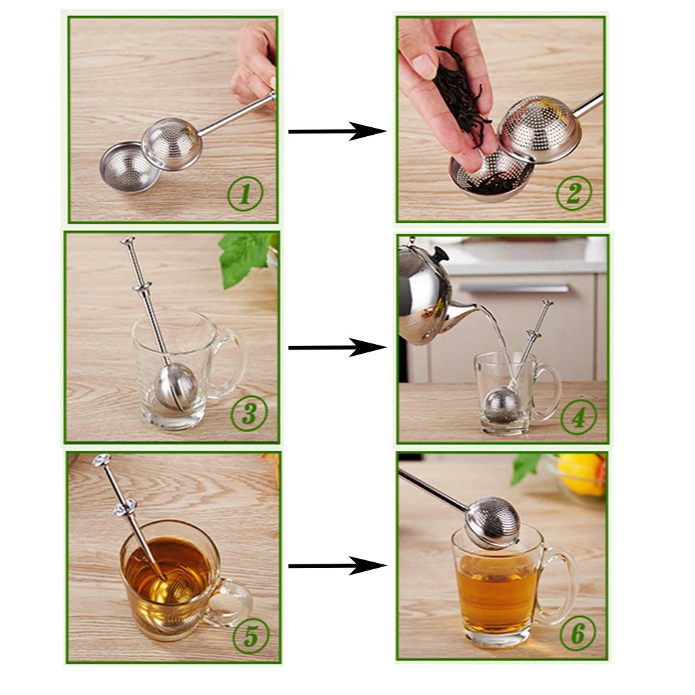 TEA Infuseur Sieve Outils pour les sacs d'épices Infuseur en acier inoxydable Filtre de thé à thé Brewing Articles Services de thé