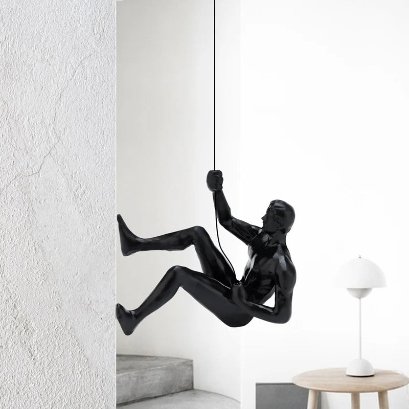 6 stk/sæt kreativ industriel stil klatrende mand harpiks væg hængende statue skulptur figurer håndværk boligindretning