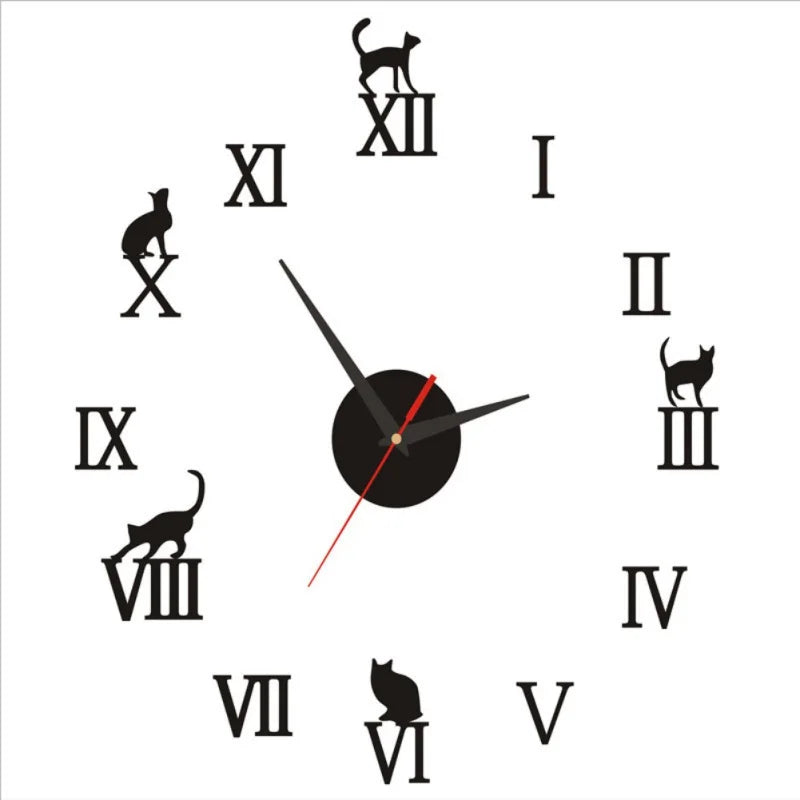 Nowoczesne dekoracje domowe zegary ścienne krótkie rzymskie lustro lustro