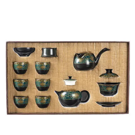 Conjuntos de chá sofisticados de kung de kung de kung de chá de chá de chá de chá de chá de porcelana gaiwan copos caneca de cerimônia de chá bule de chá
