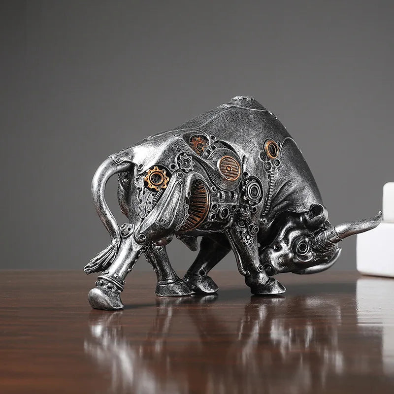 Vilead Steampunk Bull -patsaat hartsin eläinhahmot sisustus olohuone veistostoimisto Desk sisustuslisävarusteet taide