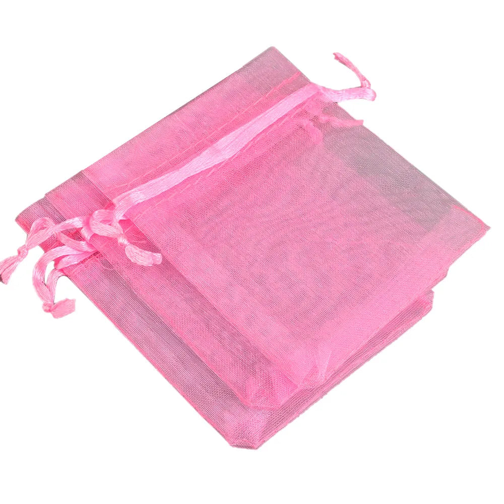 50/100pcs/Lot Organza Gift Bag untuk Perhiasan 24 Warna Drawstring Pouches Untuk Perkahwinan Perkahwinan Beg Hadiah Candy Perhiasan