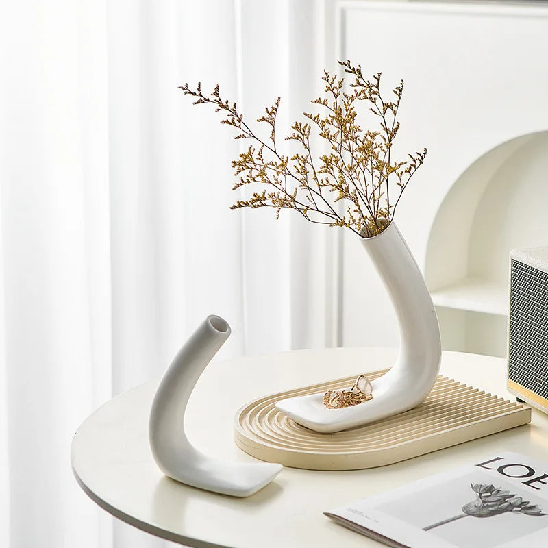 Capiron sada 2 l keramická váza domácí design Estetika Černá béžová stolní veranda obývacího pokoje rohová dekorace