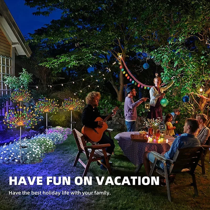 1/2/4st Solar Led Firework Fairy Light Outdoor Garden Decoration Lawn Pathway Light For Patio Yard Party Christmas Wedding