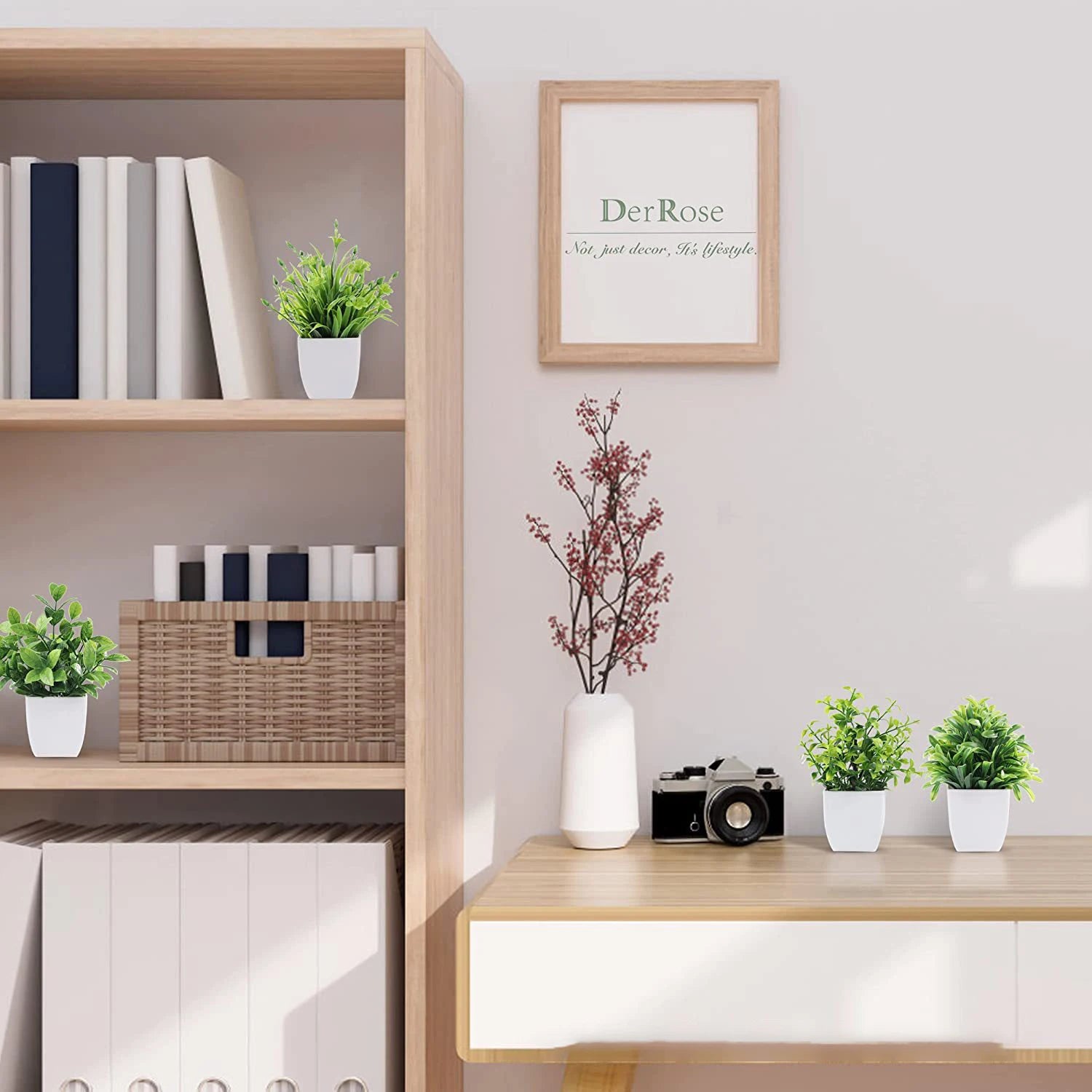인공 분재 녹색 가짜 식물 유칼립투스 꽃 화분에 실내 야외 홈 침실 정원 장식 용품