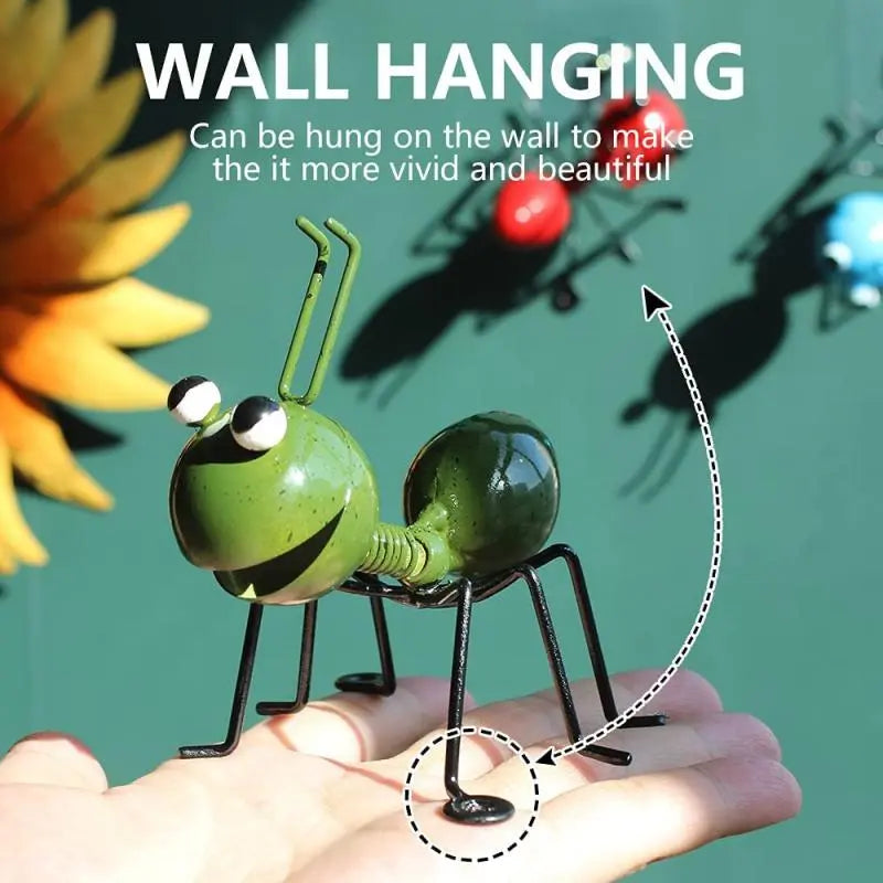 Hot Metal Ant Wall Decoration Cute Cartoon wiszący wisiorek Kreatywny rzemieślnicze sypialnia ogród trawnik sztuki akcent ściany