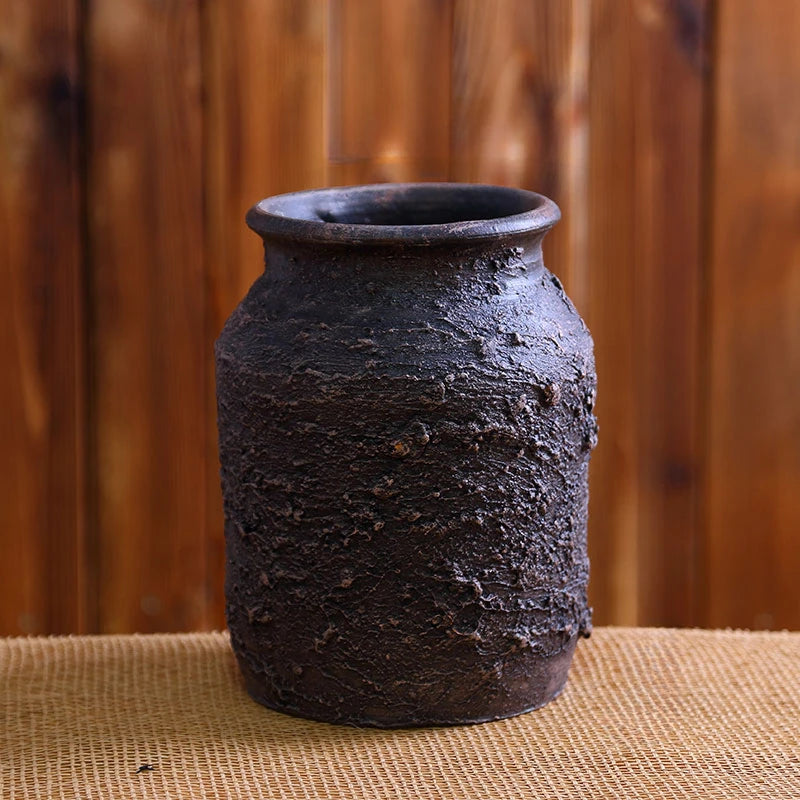 Vas Bunga Seramik Besar Direka ruang tamu Porselin Pottery Vase Luxury Black Clay Pot Deco Maison Vase Hiasan Rumah
