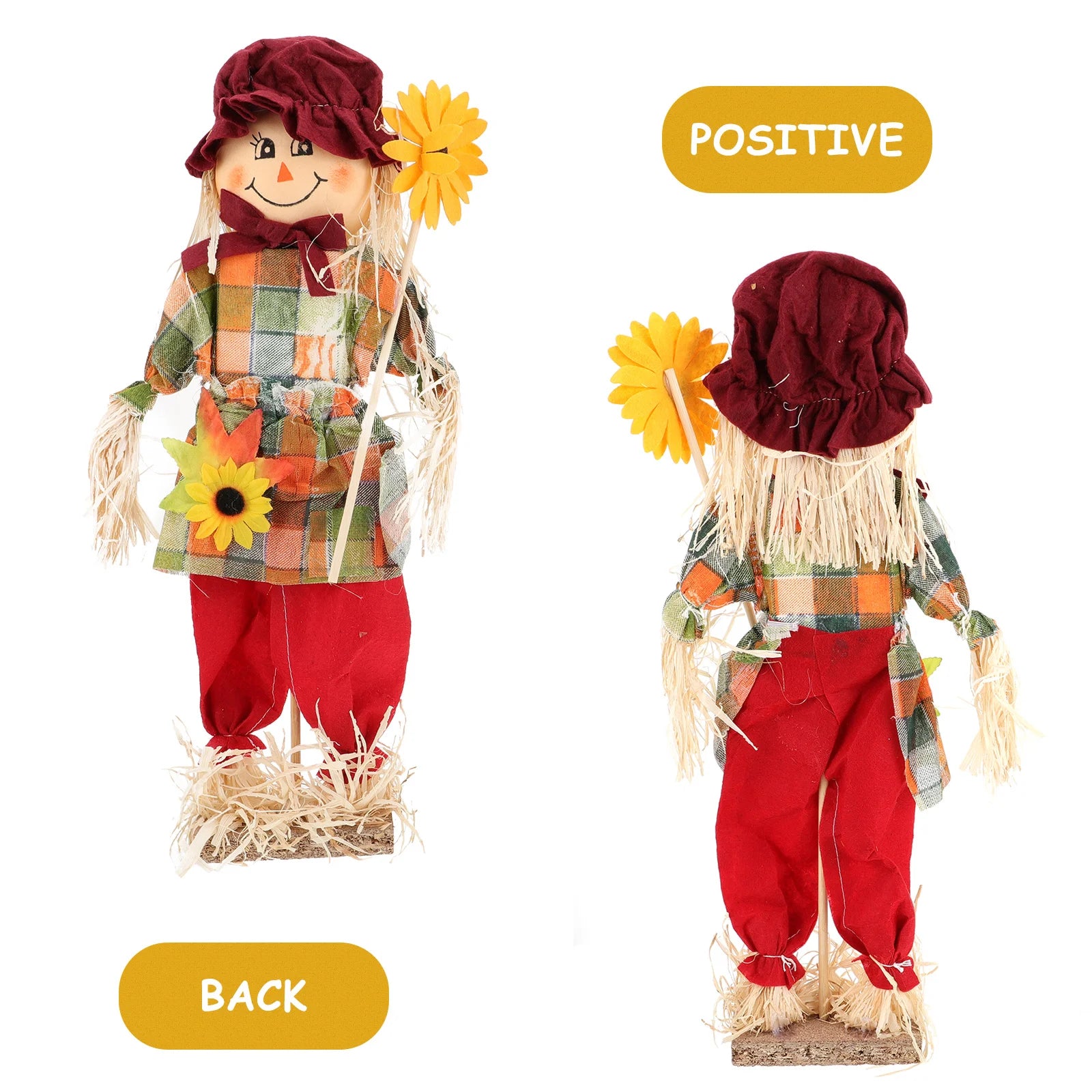 2pcs Halloween Scarecrow Ornaments Adorable Scarecrow Decors for Garden Party Decoration Yard Lawn Signs Scene Layout Ornament