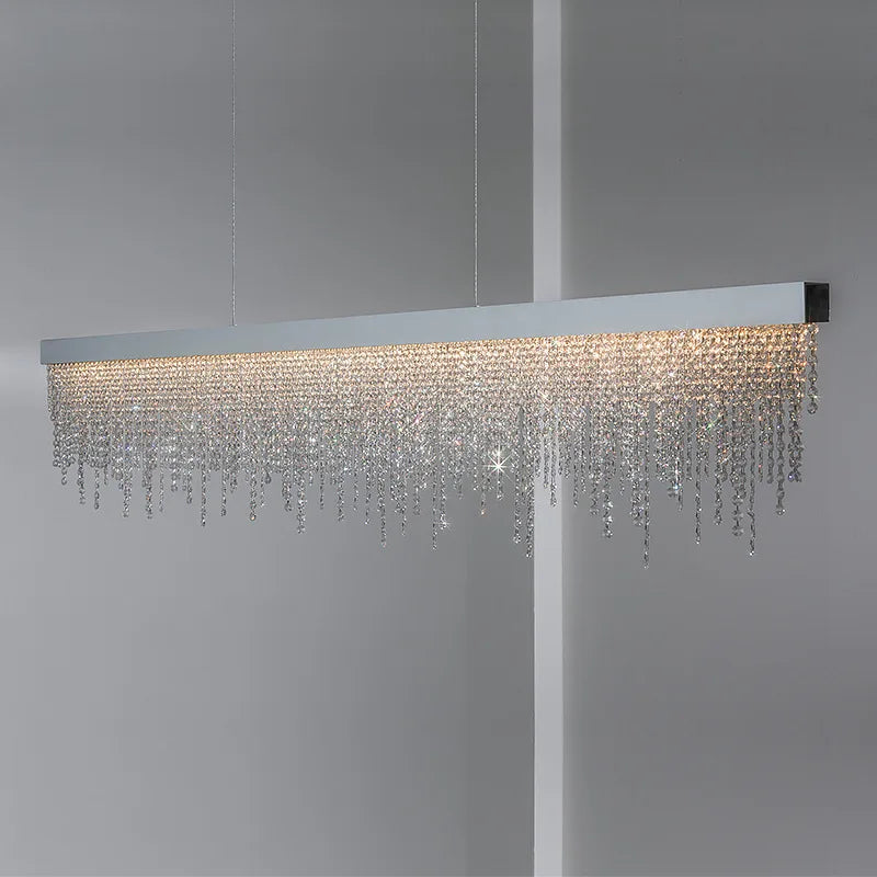 Modern Kitchen Island Crystal Chandelier Luxury Dining Room LED Hanging Light Fixture Gold/Black Home Decor Indoor Lamp