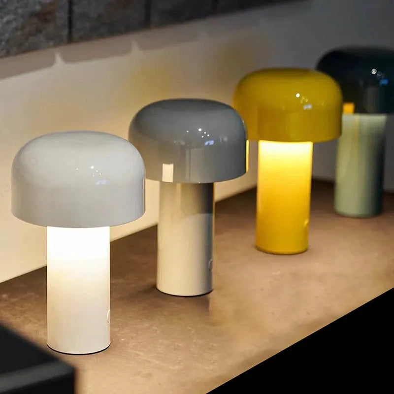 Lâmpada de cogumelos Carregando café Touch Desk Coffee, decoração de quarto de hotel, atmosfera criativa nórdica, pequena luz noturna